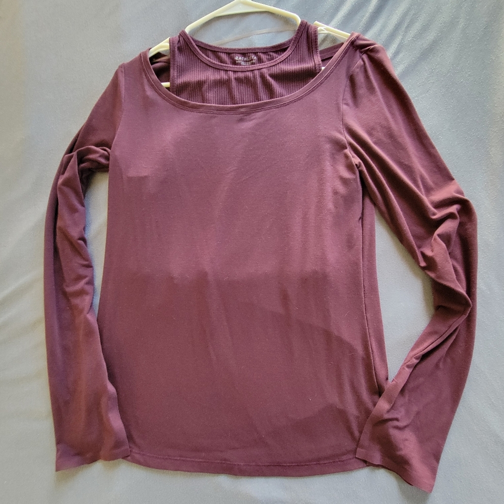 Athleta Purple Long Sleeve Tee Top